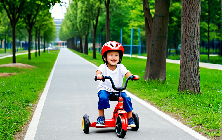 승용완구 연령대별 사용법 - **

A toddler (1-2 years old) happily pushing a bright-colored, stable ride-on toy across a wooden f...